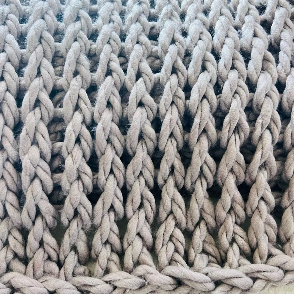 80”x85” Handmade Chunky Knit Throw Blanket , Soft & Cozy